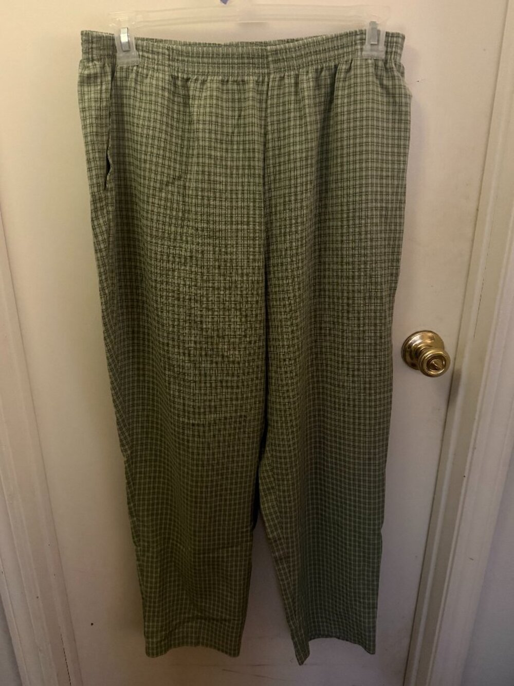 Bobbie Brooks Green Plaid Pants W 16